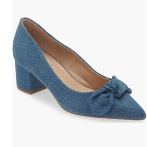 NEW Draper James Frances Bow Pump in Denim Size 9